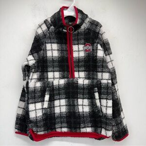 Colosseum Sz Medium (7-8) Girls Ohio State Buckeyes Sherpa 1/4 Zip Jacket NWT